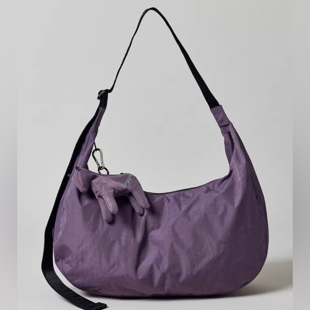 [Bundle] BAGGU Large Nylon Crescent Bag Dusty Violet & Keychain
